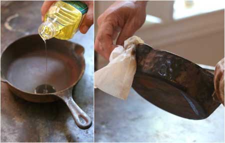 تعمیر خانگی ظروف چدنی, نو کردن ظروف چدنی قدیمی