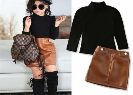 ست لباس چرم دخترانه، استایلی شیک و خاص