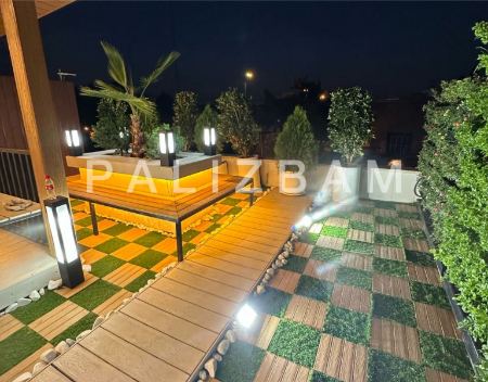 طراحی و اجرا روف گاردن مدرن با پالیز بام