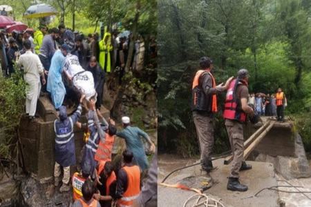 مرگ ۲۰۰ نفر بر اثر سیل و بارندگی در پاکستان | ۵ کشته براثر سقوط بالگرد امدادی