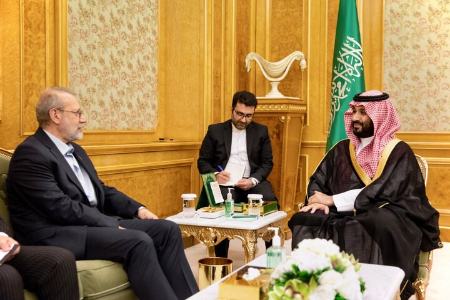 دیدار علی لاریجانی با بن‌سلمان و وزیر دفاع عربستان