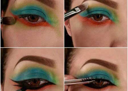 آموزش کشیدن سایه چشم رنگین کمانی