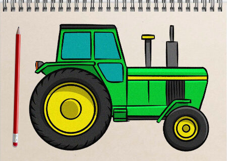 چگونه یک تراکتور را در ۸ مرحله آسان بکشیم!