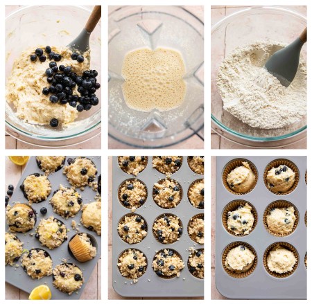 درست کردن مافین های لیمویی بلوبری با پنیر کاتیج به صورت مرحله ای