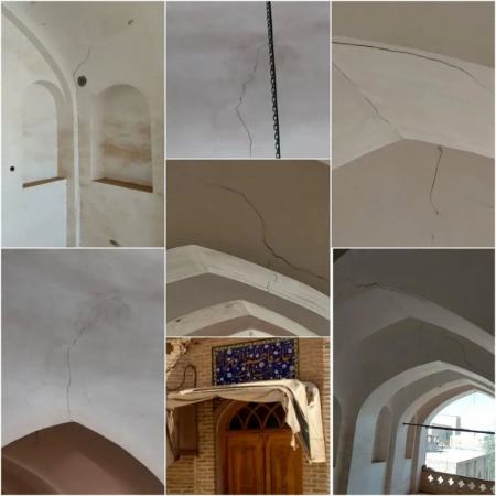 قلعه امیرآباد و حسینیه‌های تاریخی زواره دچار ترک و آسیب‌ شده‌اند