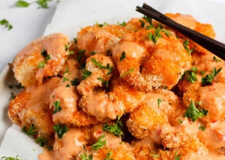 طرز تهیه میگو بنگ بنگ در سرخ کن بدون روغن