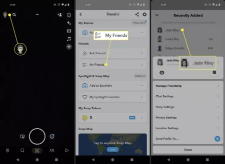 حذف دوستان اسنپ چت, پاک کردن لیست دوستان Snapchat