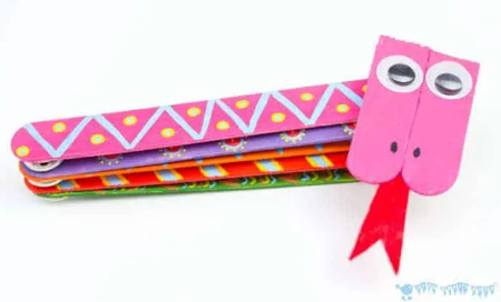 ساخت مار متحرک با چوب بستنی