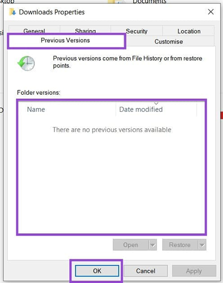 بازیابی فایل‌های حذف‌شده توسط Windows Defender, تنظیمات Windows Defender برای بازیابی فایل