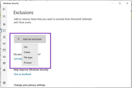 بازیابی فایل‌های حذف‌شده توسط Windows Defender, تنظیمات Windows Defender برای بازیابی فایل