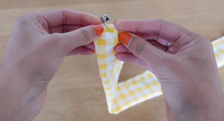 آموزش دوخت اسکرانی, آموزش دوخت کش موی پارچه‌ای