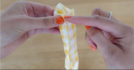 آموزش دوخت اسکرانی, آموزش دوخت کش موی پارچه‌ای