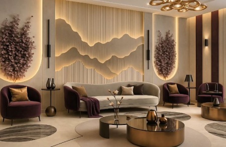 دیوارپوش های خلاقانه برای سالن پذیرایی