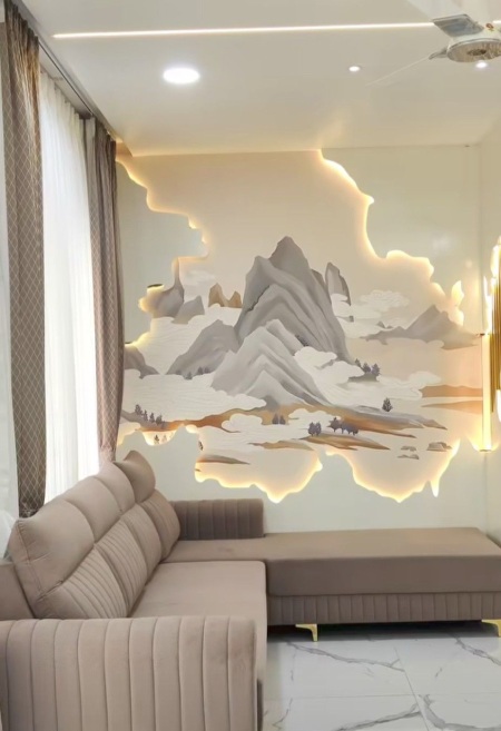 انتخاب دیوارپوش خلاقانه در سالن پذیرایی