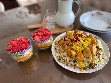 طرز تهیه ی رنگین پلو, رنگین پلو با گوشت, انواع رنگین پلو